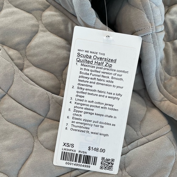 NWT Scuba Oversized Quilted Half Zip in Riverstone - Picture 3 of 8